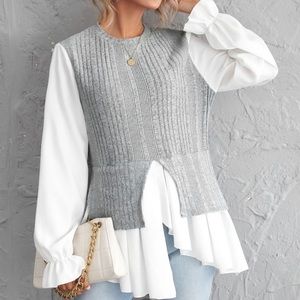 Beautiful top with asymmetrical bottom